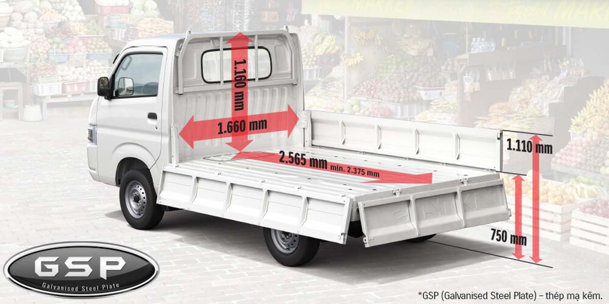 Suzuki Carry Pro - Chi tiết thông số từng tải trọng